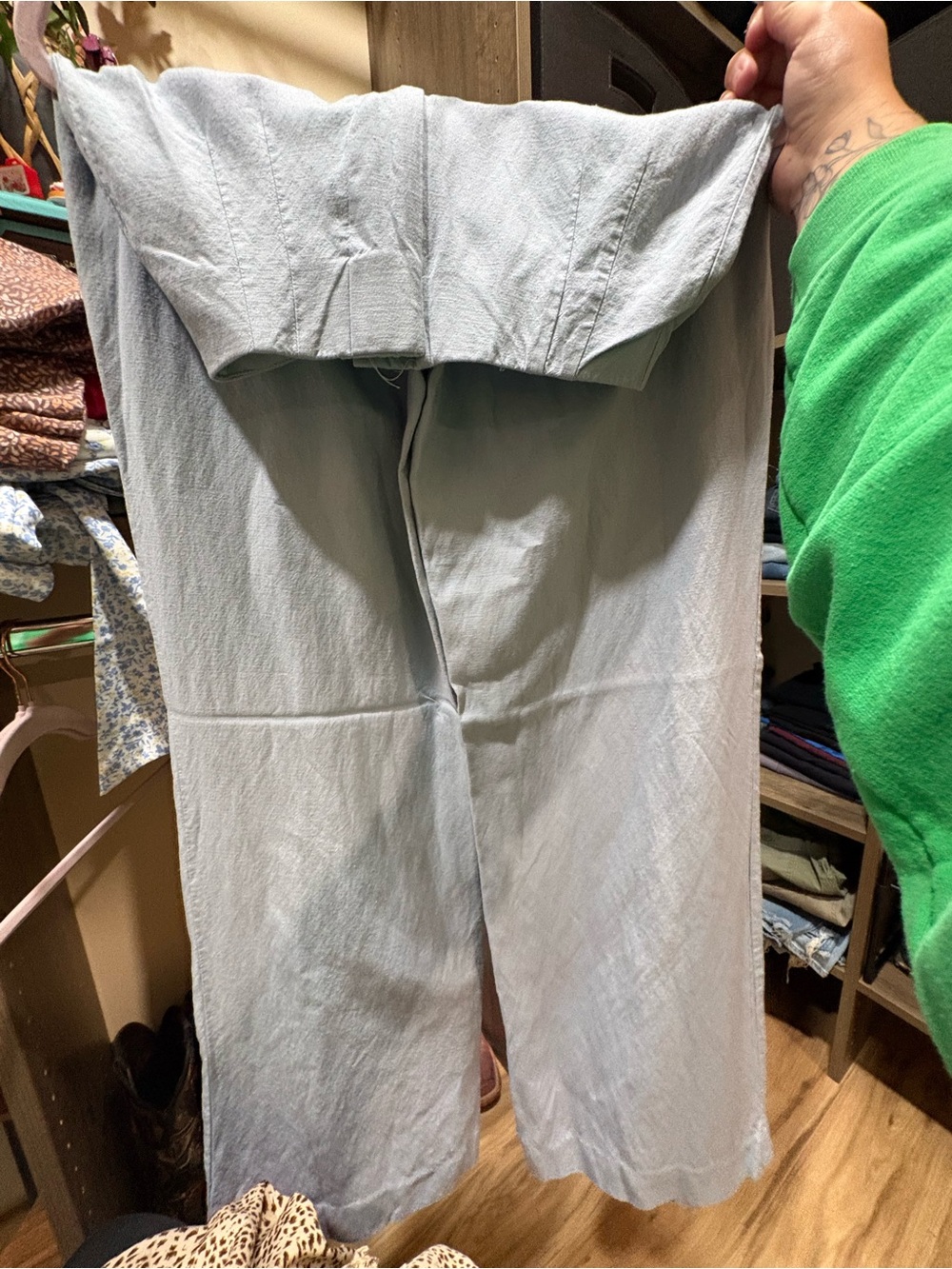 Light Gray Women’s Wide-Leg Pants